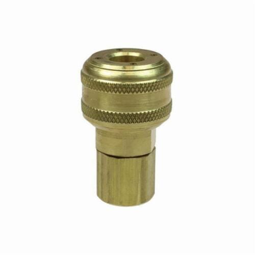 Coilhose® 582A Coilflow Automatic Industrial Type 12 Automatic Industrial Quick Disconnect Hose Coupler, 3/8 x 1/4 in Nominal, Quick Disconnect Coupler x FNPT, 300 psi Pressure, Brass, Domestic